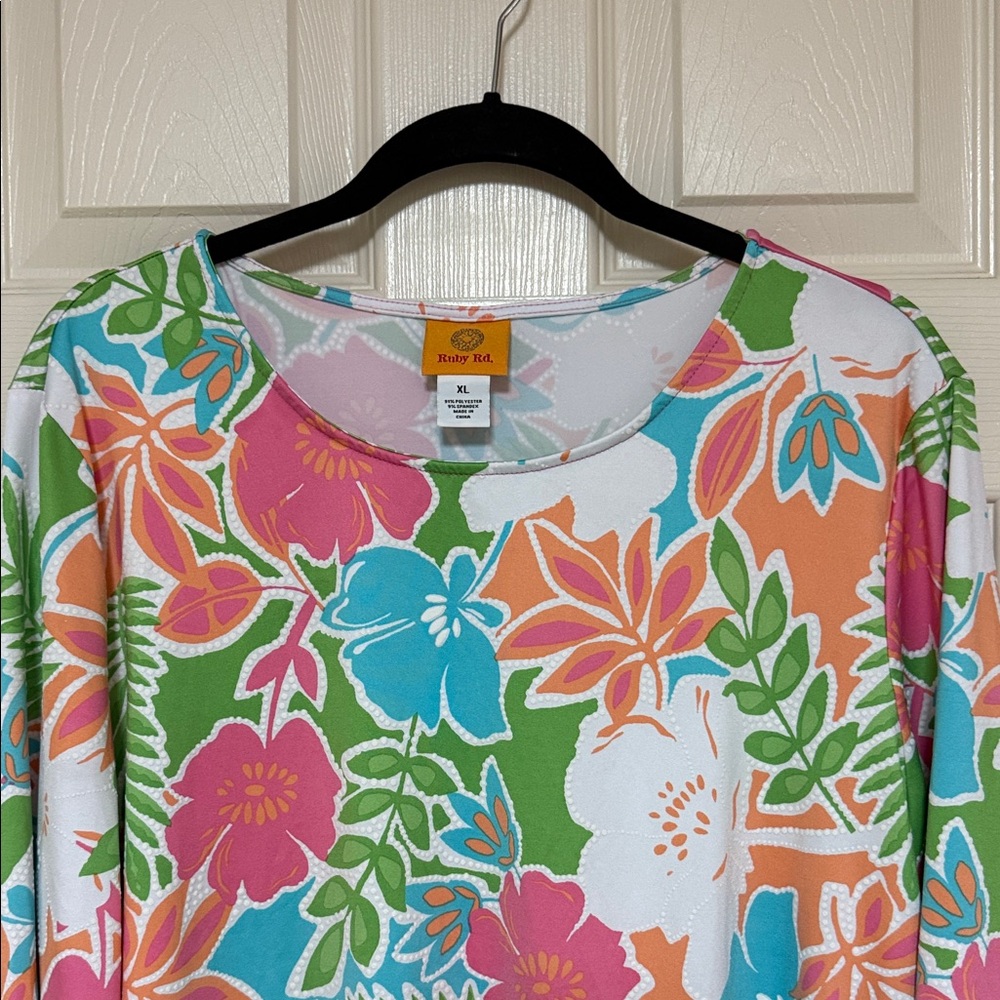 Ruby Rd. Multicolor Floral Top - Picture 8 of 11